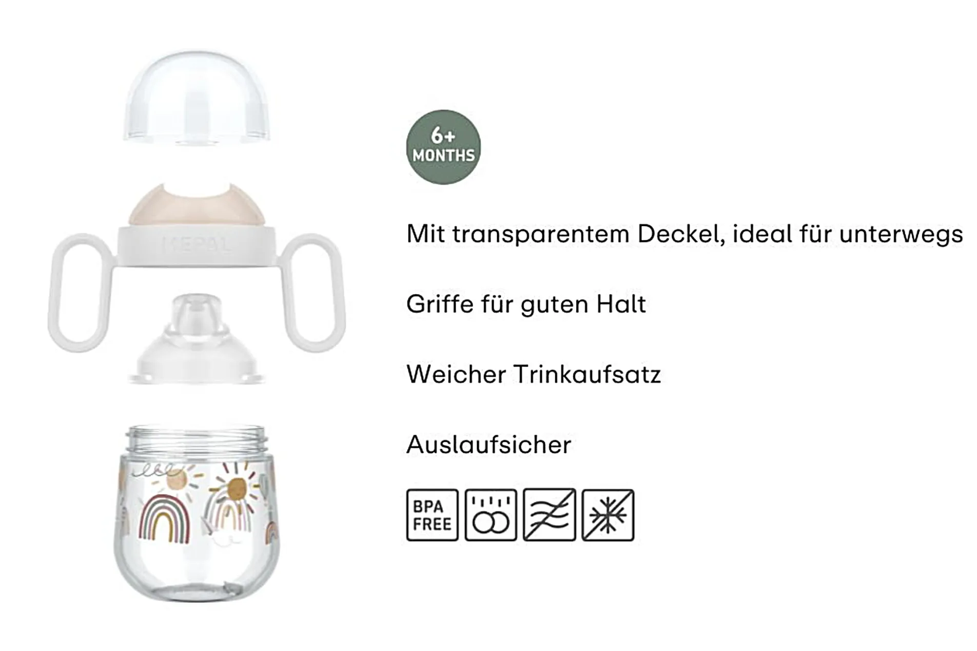 Mepal Auslaufsicherer Trinklernbecher Mio 200 ml - Little Dutch - Forest friends Clearance
