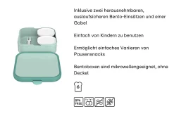 Mepal Brotdose groß mit Bento-Einsatz und Gabel Campus - Dino Hot