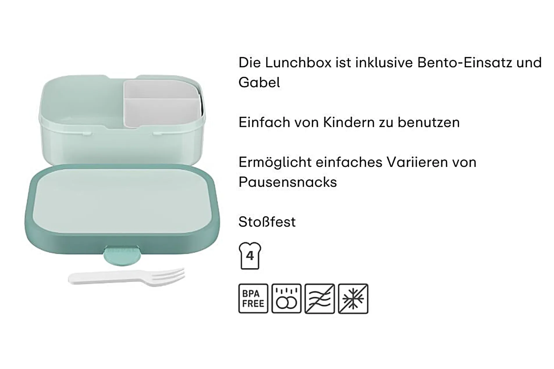 Mepal Campus Brotdose mit Bento-Einsatz und Gabel - Wild Tiger Outlet