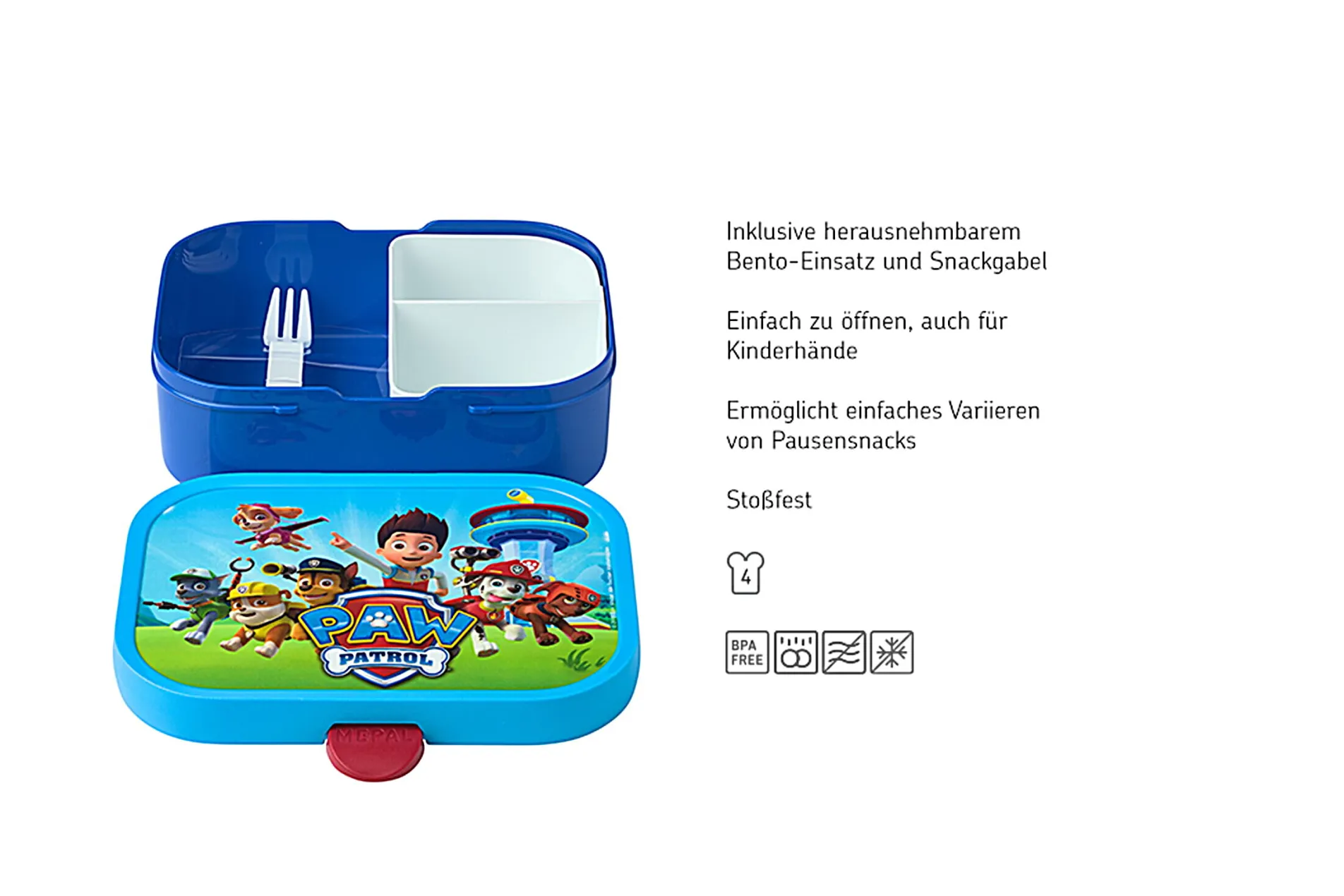 Mepal Campus Brotdose mit Bento-Einsatz und Gabel - Paw Patrol Pups Online