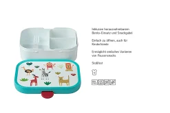 Mepal Campus Brotdose mit Bento-Einsatz und Gabel - Animal Friends Discount