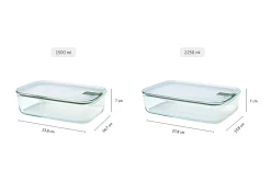 Mepal Glas Frischhaltedose EasyClip 1500 ml - Nordic sage Sale