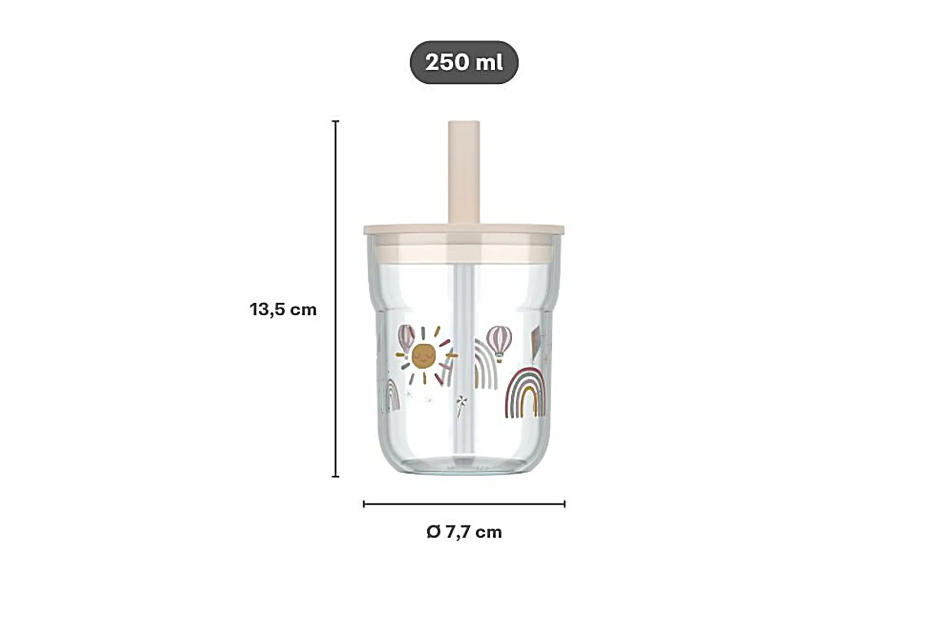Mepal Kinder-Trinkglas Mio 250 ml mit Strohhalm - Forest friends Online