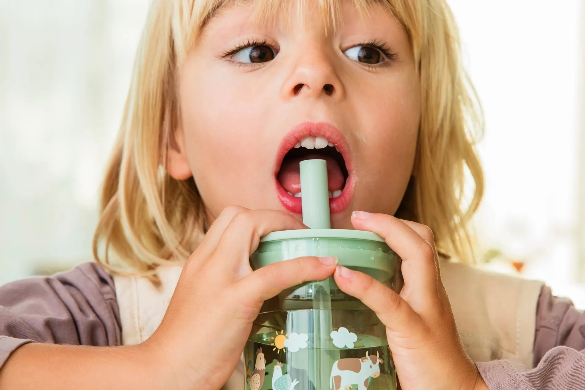 Mepal Kinder-Trinkglas Mio 250 ml mit Strohhalm - Fairy garden Sale