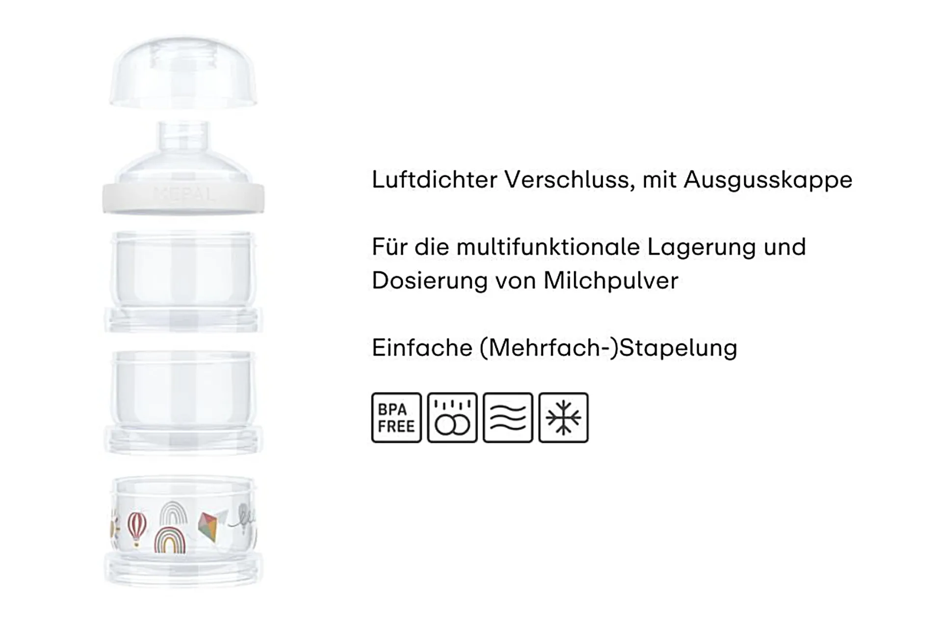 Mepal Milchpulverspender Mio 3-teilig - Forest friends