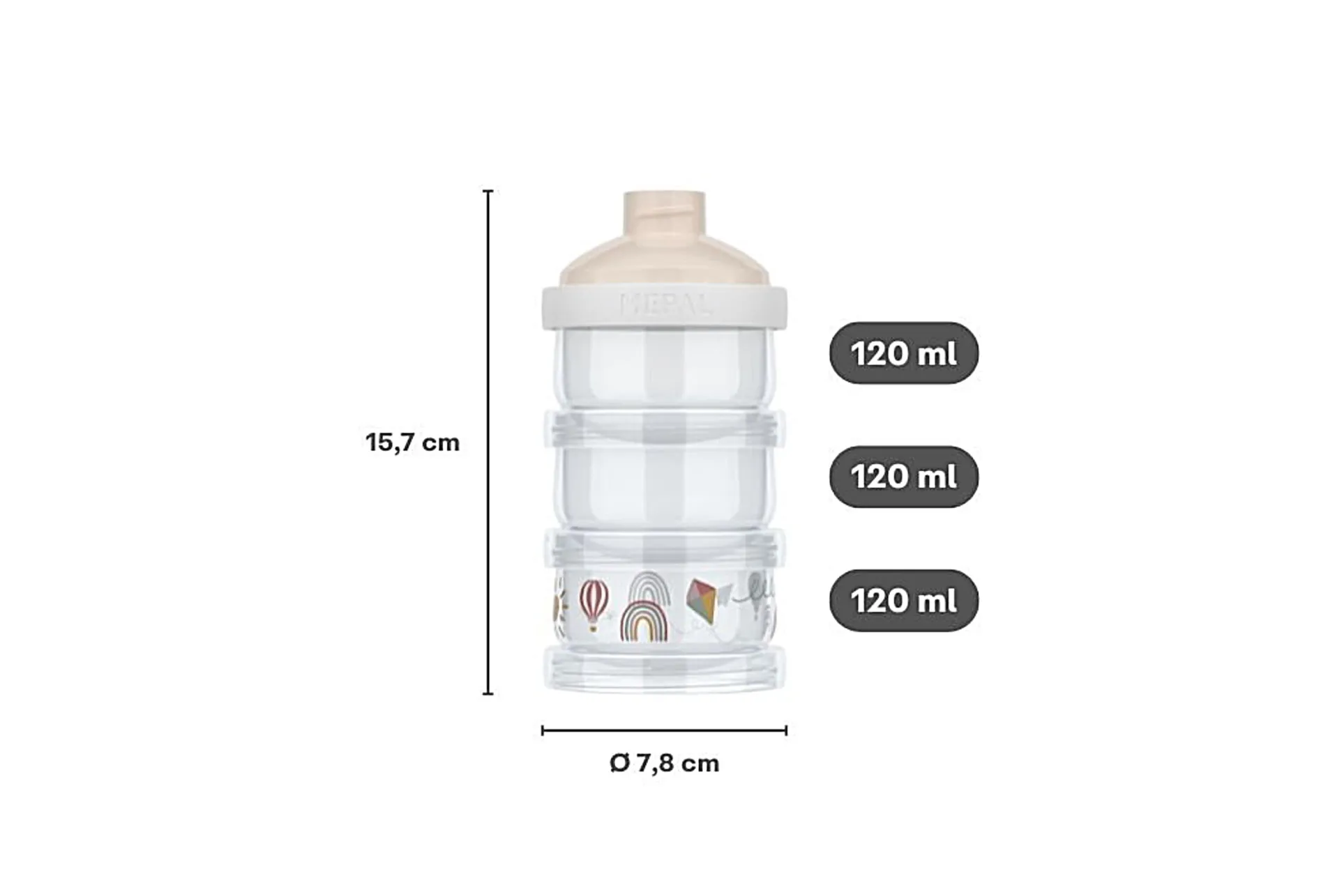Mepal Milchpulverspender Mio 3-teilig - Sunshine & Rainbow Sunshine & Rainbow Best