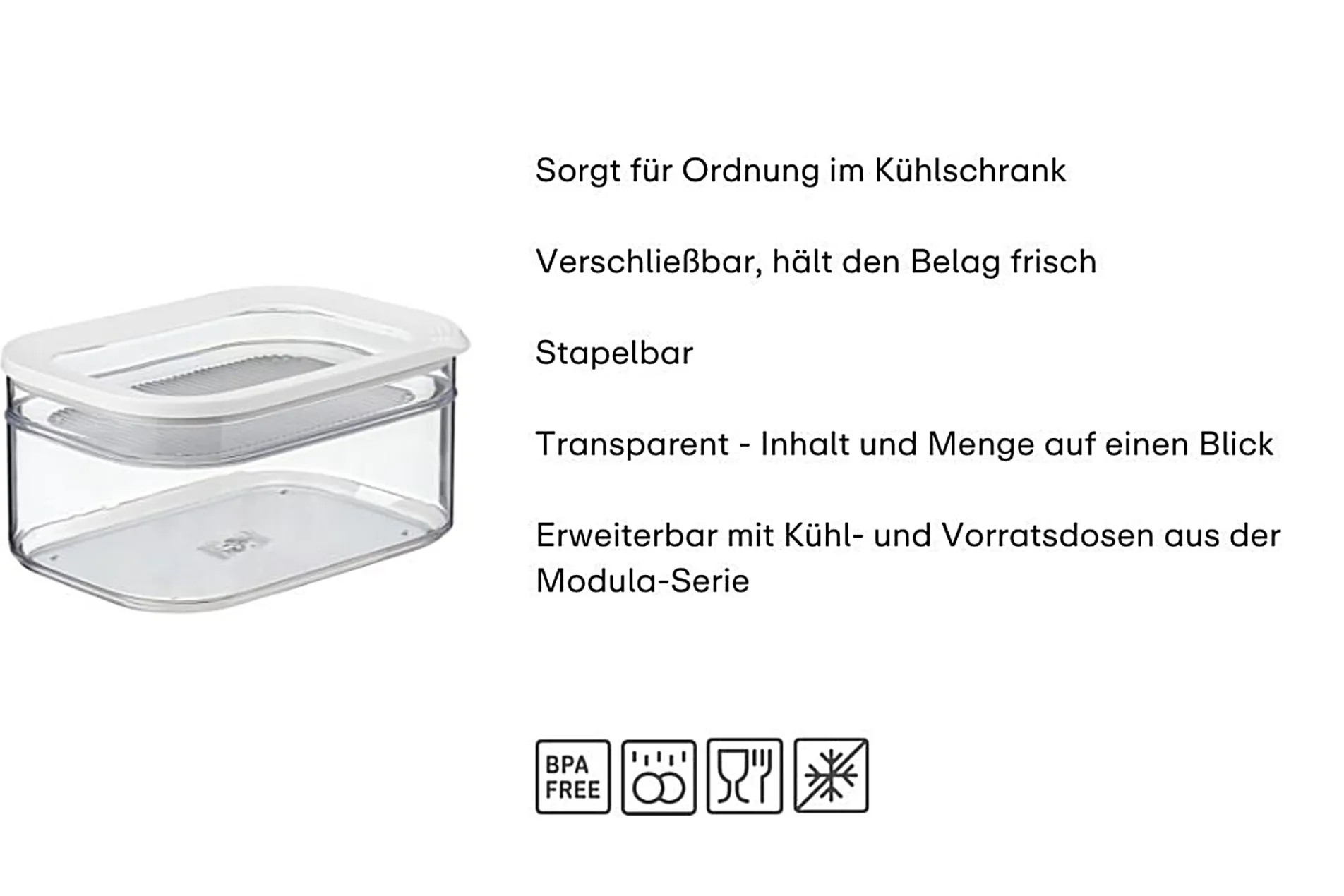 Mepal Modula Kühlschrankdose 2-teilig 2000 ml + 550 ml - weiß Wit Clearance