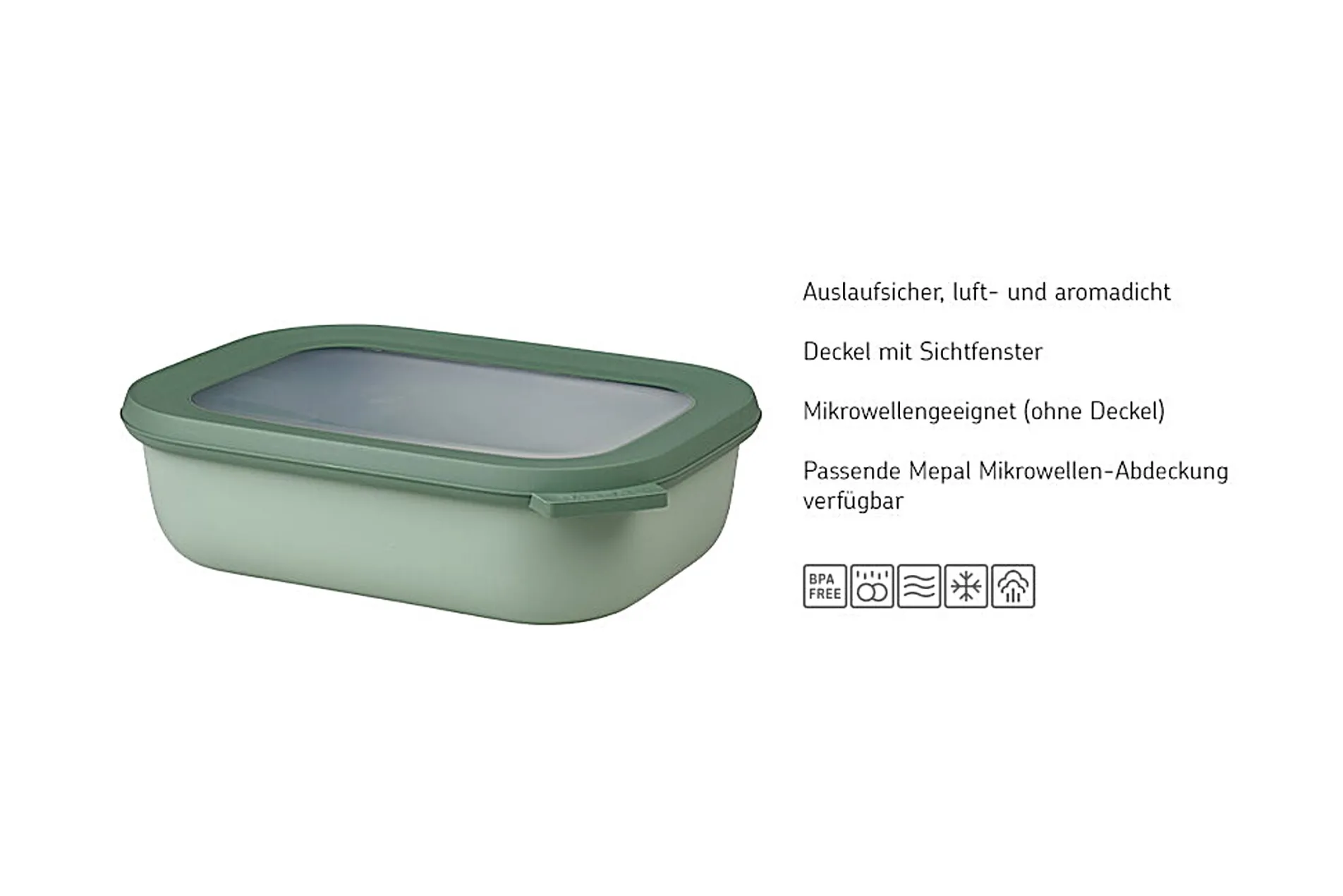 Mepal Multischüssel Cirqula rechteckig 2000 ml - Nordic sage Discount