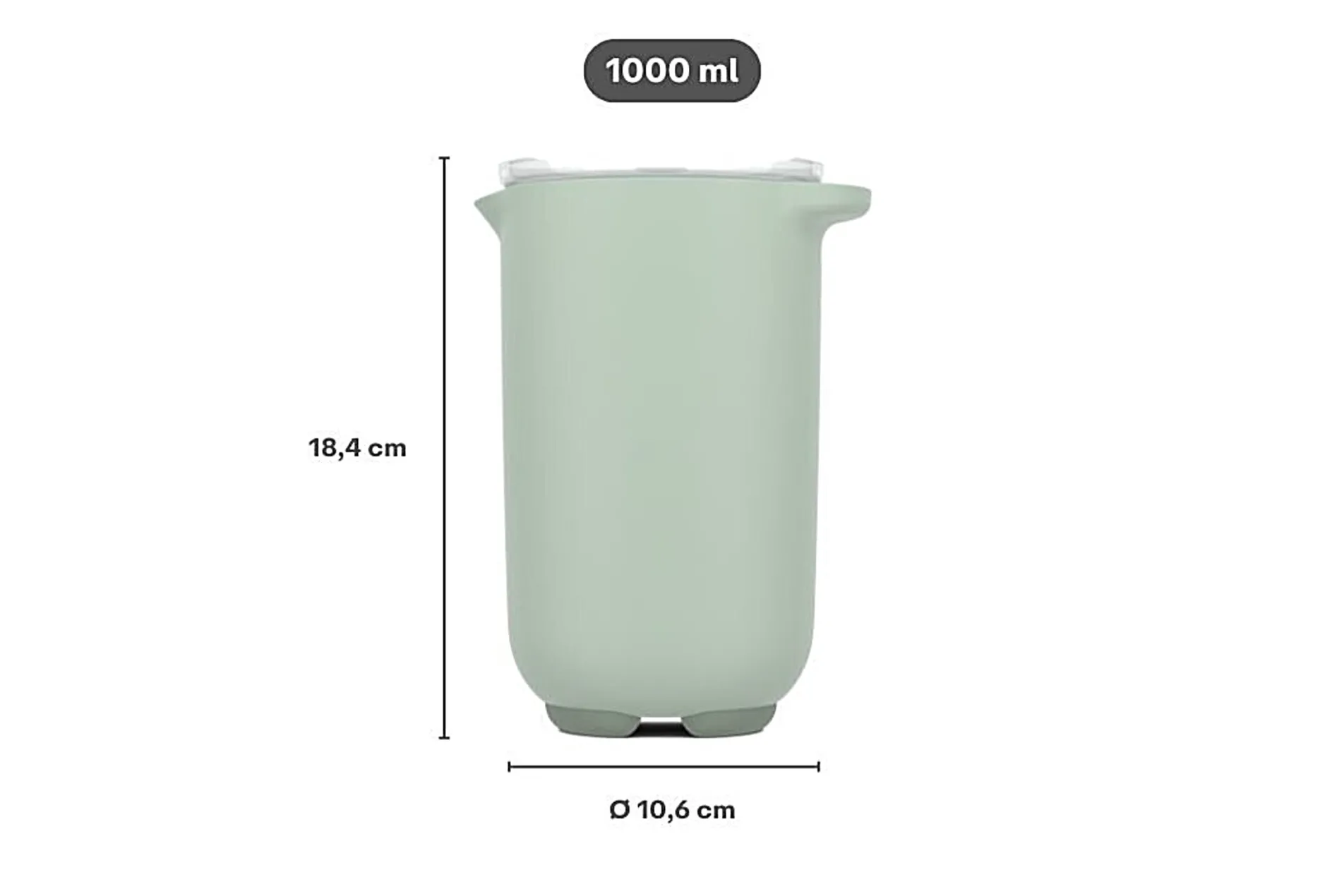 Mepal Rührbecher Chef It 1000 ml mit Deckel - Chalk Clearance