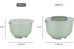 Mepal Rührschüssel Chef It 1500 ml mit Deckel - Nordic sage