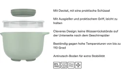 Mepal Rührschüssel Chef It 3000 ml mit Spritzdeckel - Coral Online
