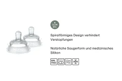 Mepal Set Flaschensauger Mio 2-teilig Slow Flow - transparent Outlet