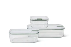 Mepal Set Glas-Frischhaltedose EasyClip 3-teilig (2x 1000 ml + 2250 ml) - Nordic sage Clearance