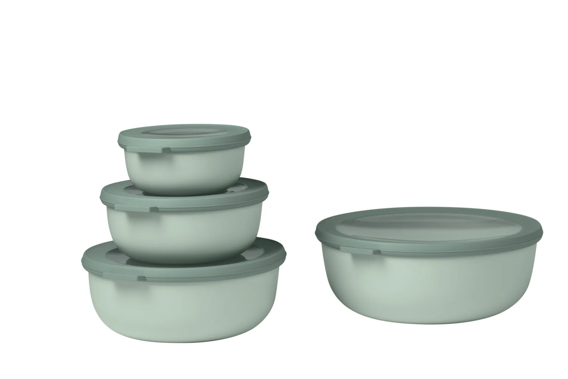 Mepal Set Multischüssel Cirqula flach, 4-teilig (350+750+1250+2250 ml) - Nordic sage Clearance