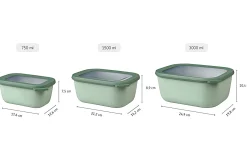 Mepal Set Multischüssel Cirqula rechteckig hoch 3-teilig (750+1500+3000 ml) - Nordic black Discount