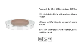 Mepal Spritzdeckel Rührschüssel Chef It 3000 ml - Chalk