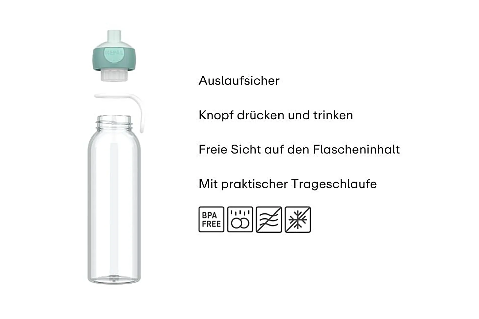 Mepal Wasserflasche Pop-up Campus 500 ml - rose Rosa Outlet
